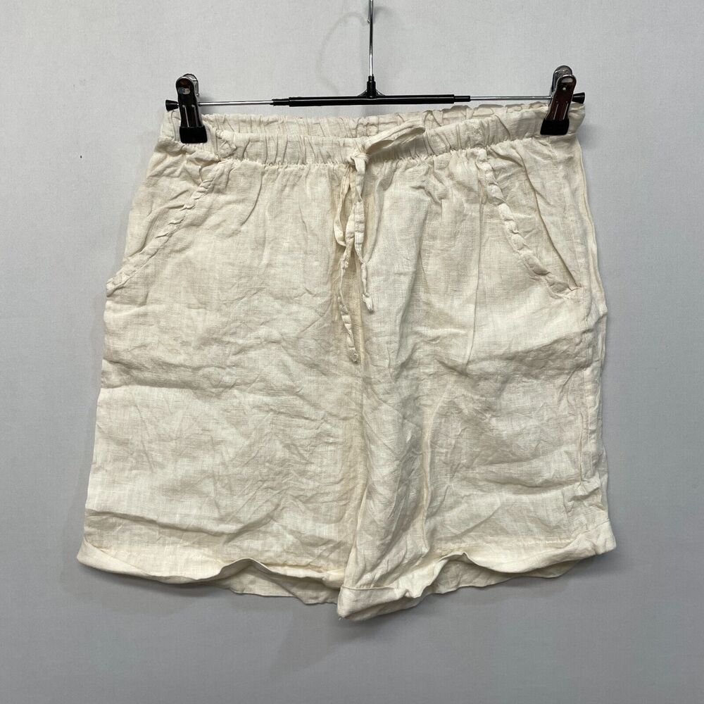 Intuition Paris Women 100% Linen Chino Shorts Size Large or X-Large M283 -3